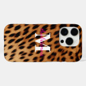 Coques Case-Mate iPhone Monogramme Poster de animal léopard (Verso (horizontal))