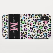 Coques Case-Mate iPhone Monogramme Poster de animal Leopard Girly (Dos (Horizontal))