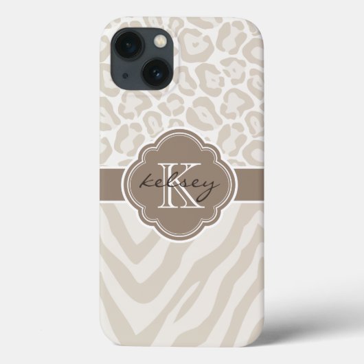 Coques Case-Mate iPhone Monogramme Poster de animal neutre (Verso)