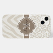 Coques Case-Mate iPhone Monogramme Poster de animal neutre (Verso (horizontal))