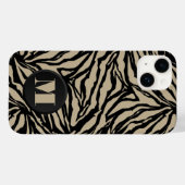 Coques Case-Mate iPhone Monogramme Poster de animal noir beige (Verso (horizontal))