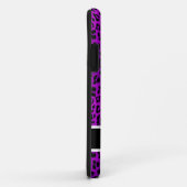 Coques Case-Mate iPhone Monogramme pourpre de poster de animal de léopard (Dos/Droite)