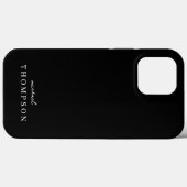 Coques Case-Mate iPhone Monogramme professionnel de luxe noir moderne (Verso (horizontal))