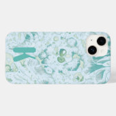 Coques Case-Mate iPhone monogramme psychédélique vert menthe (Verso (horizontal))