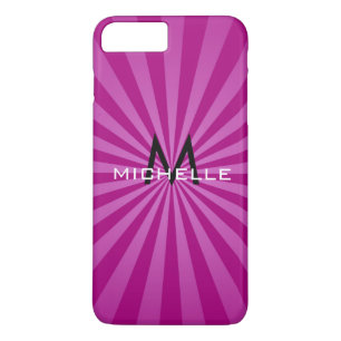 Coque iPhone 8 Plus/7 Plus Monogramme Purple Funple Rayons Solaires Rétro