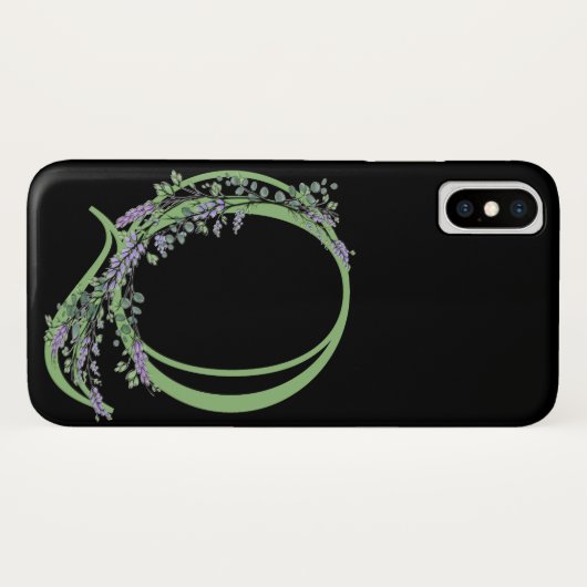 Coques Case-Mate iPhone Monogramme Q Lavande Eucalyptus (Dos (Horizontal))