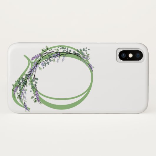 Coques Case-Mate iPhone Monogramme Q Lavande Eucalyptus (Dos (Horizontal))