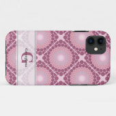 Coques Case-Mate iPhone Monogramme Radiant Dusky Rose Dot Mandala Carrelé (Dos (Horizontal))