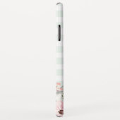 Coques Case-Mate iPhone Monogramme rayé Bunny de Pâques (Dos/Droite)