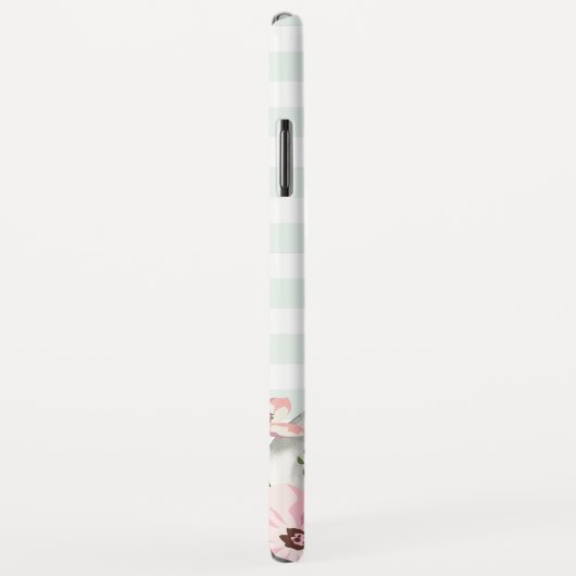 Coques Case-Mate iPhone Monogramme rayé Bunny de Pâques (Dos/Droite)