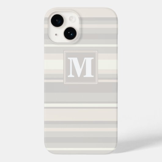 Coques Case-Mate iPhone Monogramme rayures beiges (Verso)