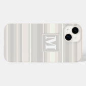 Coques Case-Mate iPhone Monogramme rayures beiges (Verso (horizontal))
