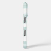 Coques Case-Mate iPhone Monogramme rayures blanc bleu aqua menthe (Verso / Droite)