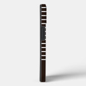 Coques Case-Mate iPhone Monogramme rayures horizontales brun & blanc (Verso / Droite)