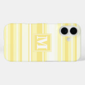Coques Case-Mate iPhone Monogramme rayures jaunes citron (Verso (horizontal))