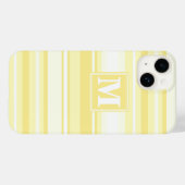 Coques Case-Mate iPhone Monogramme rayures jaunes citron (Verso (horizontal))