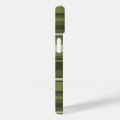 Coques Case-Mate iPhone Monogramme rayures vert olive (Verso / Droite)