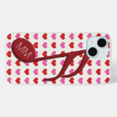 Coques Case-Mate iPhone Monogramme Red Semi Quaver Love Hearts Musique (Verso (horizontal))