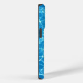 Coques Case-Mate iPhone Monogramme Réflexion d'eau bleue (Verso / Droite)