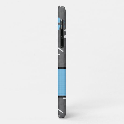 Coques Case-Mate iPhone Monogramme Retro Blue Floral Thème (Dos/Gauche)