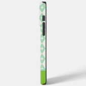 Coques Case-Mate iPhone Monogramme Retro Diamants de Noël rose et vert (Verso / Gauche)