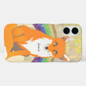 Coques Case-Mate iPhone Monogramme Retro Fox Art Lime Orange Retro iphone  (Verso (horizontal))