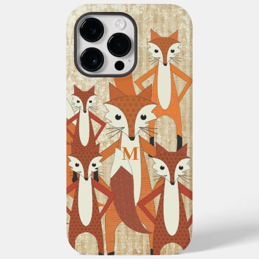 Coques Case-Mate iPhone Monogramme Retro Fox Art Orange Retro iphone 5 (Verso)