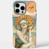Coques Case-Mate iPhone Monogramme Rétro Glam Summer Beach Femme (Verso)