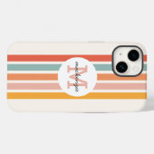 Coques Case-Mate iPhone Monogramme Retro Grandes Colorées Personnalisées (Verso (horizontal))