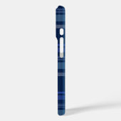 Coques Case-Mate iPhone Monogramme rétro mote Tartan Plaid bleu marine (Verso / Gauche)