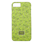 Coques Case-Mate iPhone Monogramme Retro Petites pommes vertes Fruit (Dos)
