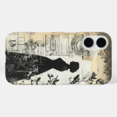 Coques Case-Mate iPhone Monogramme romantique de collection victorienne (Verso (horizontal))