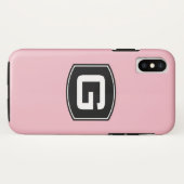 Coques Case-Mate iPhone Monogramme rose (Dos (Horizontal))