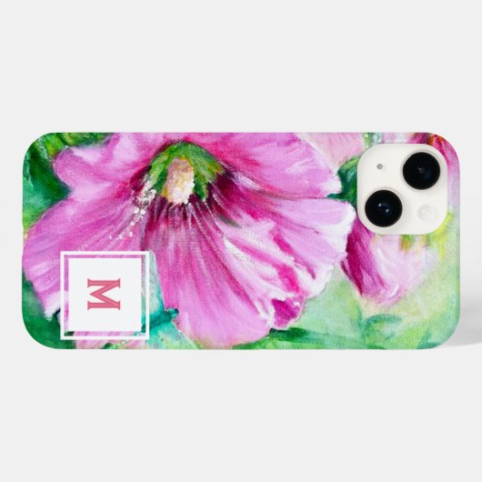 Coques Case-Mate iPhone Monogramme rose (Verso (horizontal))