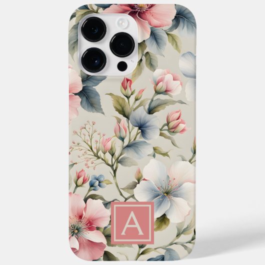 Coques Case-Mate iPhone Monogramme rose (Verso)