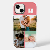 Coques Case-Mate iPhone Monogramme rose 3 Collage photo (Verso)