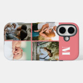Coques Case-Mate iPhone Monogramme rose 4 Collage photo (Verso (horizontal))