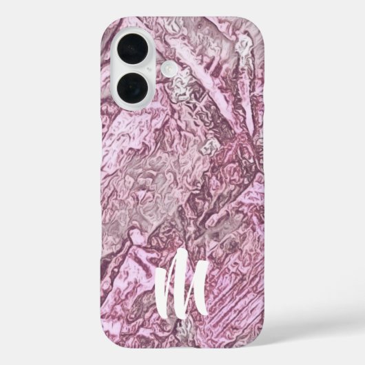 Coques Case-Mate iPhone Monogramme Rose Abstrait (Verso)