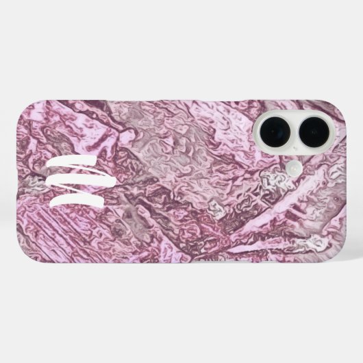 Coques Case-Mate iPhone Monogramme Rose Abstrait (Verso (horizontal))