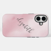 Coques Case-Mate iPhone Monogramme rose Aquarelle Arrière - plan C (Verso (horizontal))
