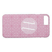 Coques Case-Mate iPhone Monogramme rose avec Motif (Dos (Horizontal))