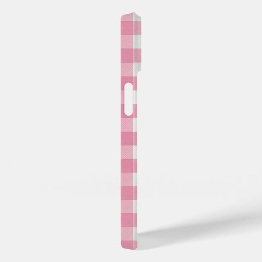 Coques Case-Mate iPhone Monogramme rose blanc En vichy Buffalo Chèque (Verso / Droite)