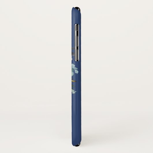 Coques Case-Mate iPhone Monogramme Rose bleu foncé or (Dos/Gauche)