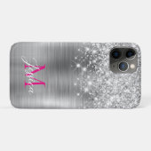 Coques Case-Mate iPhone Monogramme rose chaud Chic Foil Faux (Dos (Horizontal))