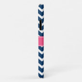 Coques Case-Mate iPhone Monogramme rose Chevron Bleu Fille (Dos/Droite)