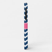 Coques Case-Mate iPhone Monogramme rose Chevron Bleu Fille (Dos/Gauche)