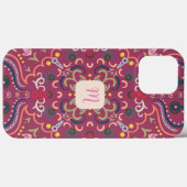 Coques Case-Mate iPhone Monogramme Rose & Coloré  (Verso (horizontal))