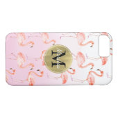Coques Case-Mate iPhone Monogramme rose de Flamants roses (Dos (Horizontal))