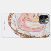 Coques Case-Mate iPhone Monogramme Rose de Parties scintillant de marbre d (Dos (Horizontal))
