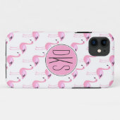 Coques Case-Mate iPhone Monogramme rose des Flamants roses | (Dos (Horizontal))